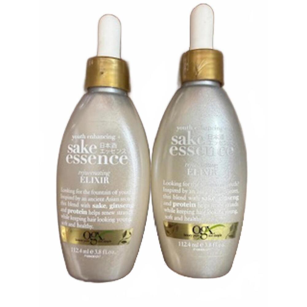 OGX Sake Essence Youth Enhancing Revitalizing Elixir Serum 3.8 fl oz - Set‎ of 2